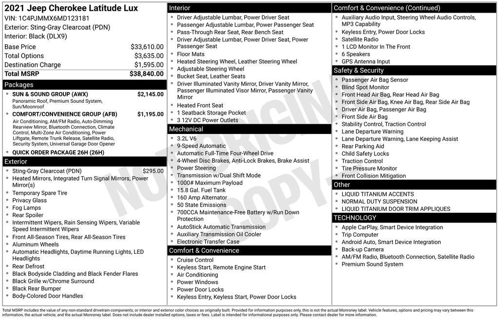 2021 Jeep Cherokee Latitude Lux