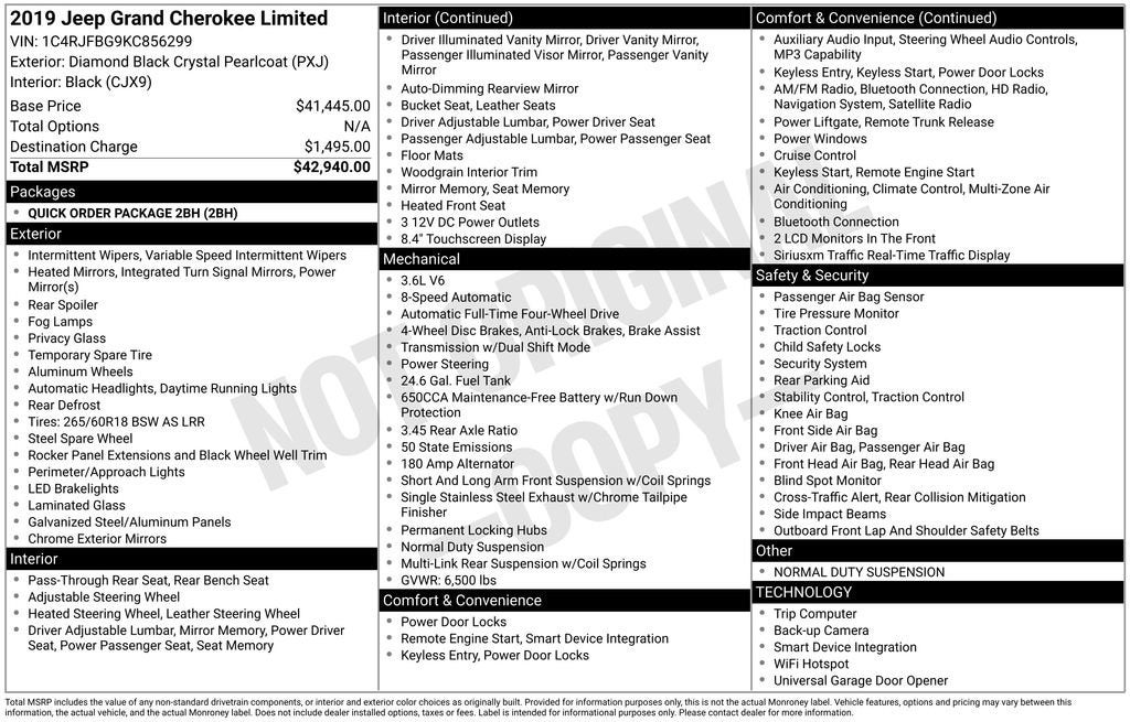 2019 Jeep Grand Cherokee Limited 4x4
