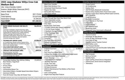 2022 Jeep Gladiator Willys 4x4